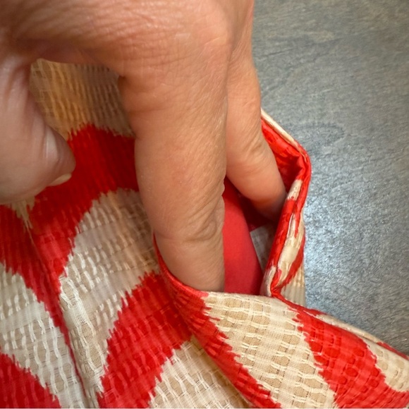 Taylor Orange and Cream A-Line Pleated Fit & Flare Midi Dress - Picture 11 of 11